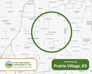 Green Expectations service area map of Prairie Village